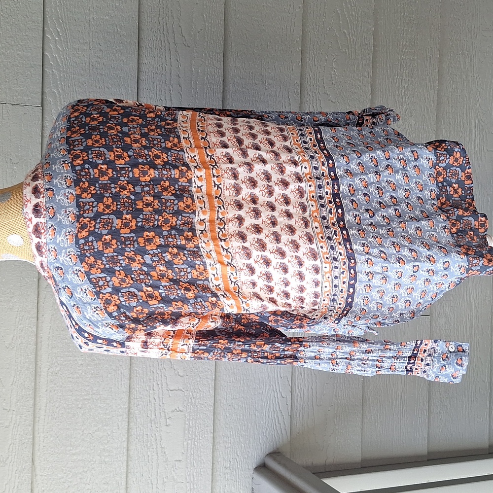 Free People Caravan Patchwork Mandarim Collar Lon… - image 6